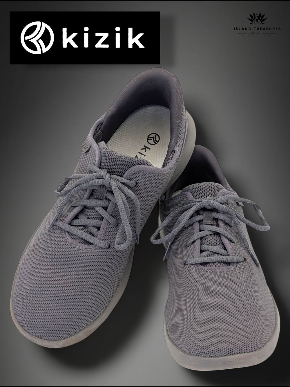 Kizik Madrid Eco Knit Men's 11/Women's 12.5 Unisex Grey Hands-Free Sneakers
